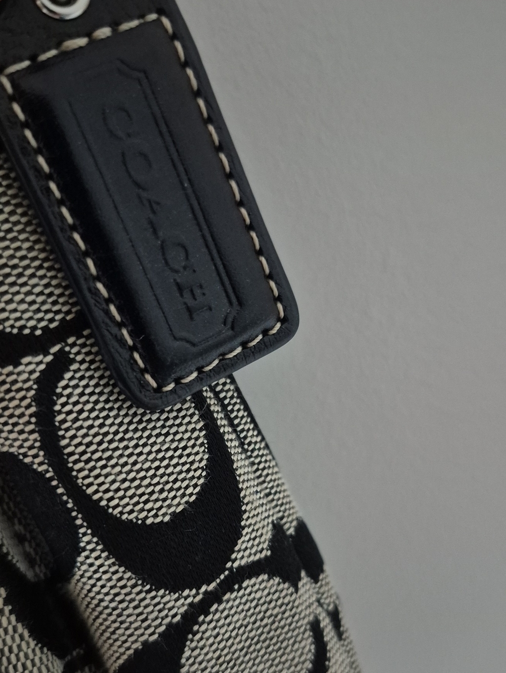 Coach Signature Canvas Turnlock Flap Crossbody Bag & Wallet Black Gray Y2K - Picture 5 of 16
